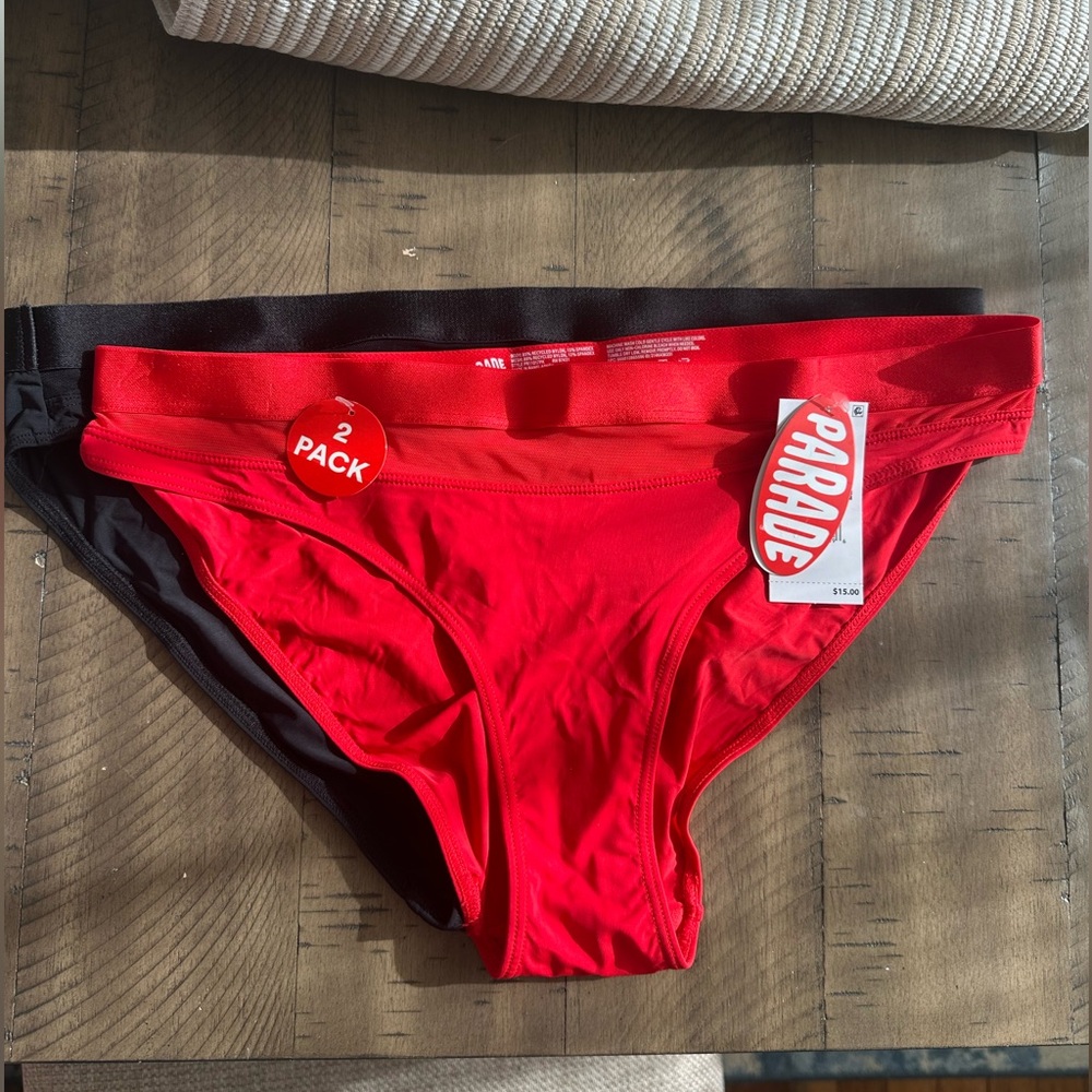 2-Pack Parade Bikini Undies in Red and Black